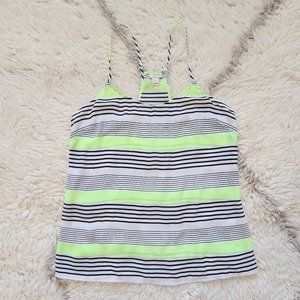 J. CREW Striped Neon Cami Tank Sheer Sz 6 Work Weekend